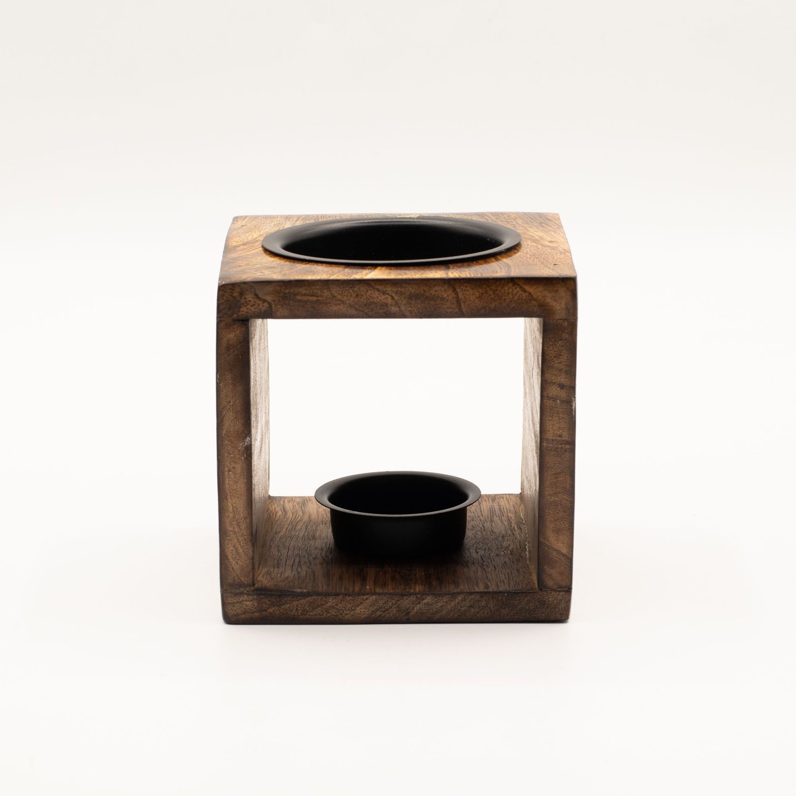 Square Mango Wood Oil Burner - Hamsa