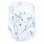 Glas Kerzenhalter Floral Margarita – Vase Kerzenhalter mit Naturdesign aus recyceltem Glas 12x11 cm