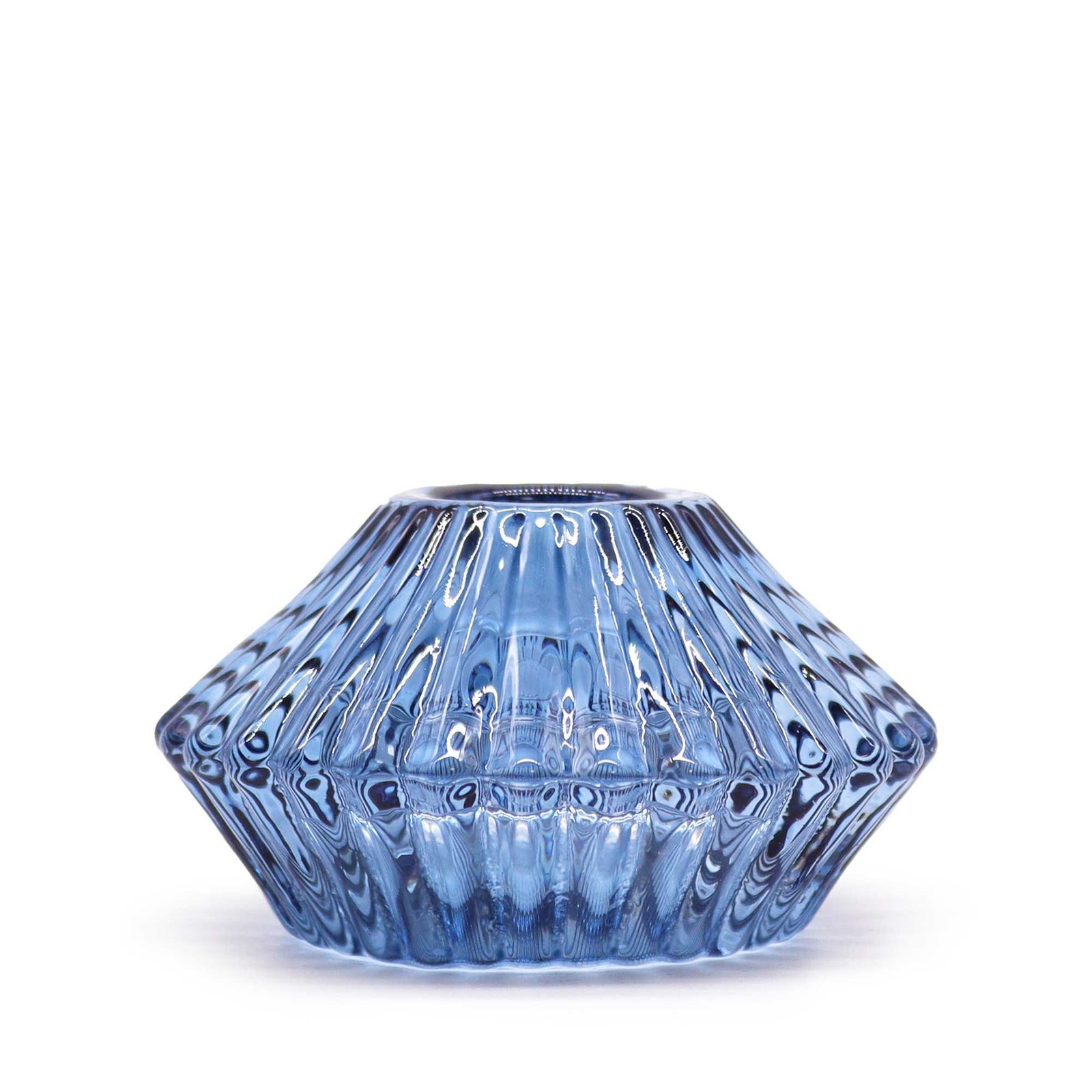 Teelichthalter Set Blau Glas