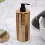 Natural Teakwood Soap Dispencer - Round – Matvana Natural Teakwood Soap Dispencer - Round