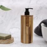 Natural Teakwood Soap Dispencer - Round – Matvana Natural Teakwood Soap Dispencer - Round