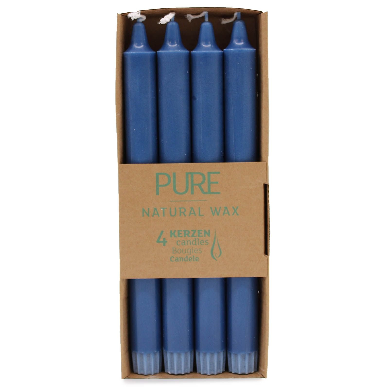 Stabkerzen Blau Set Naturwachs