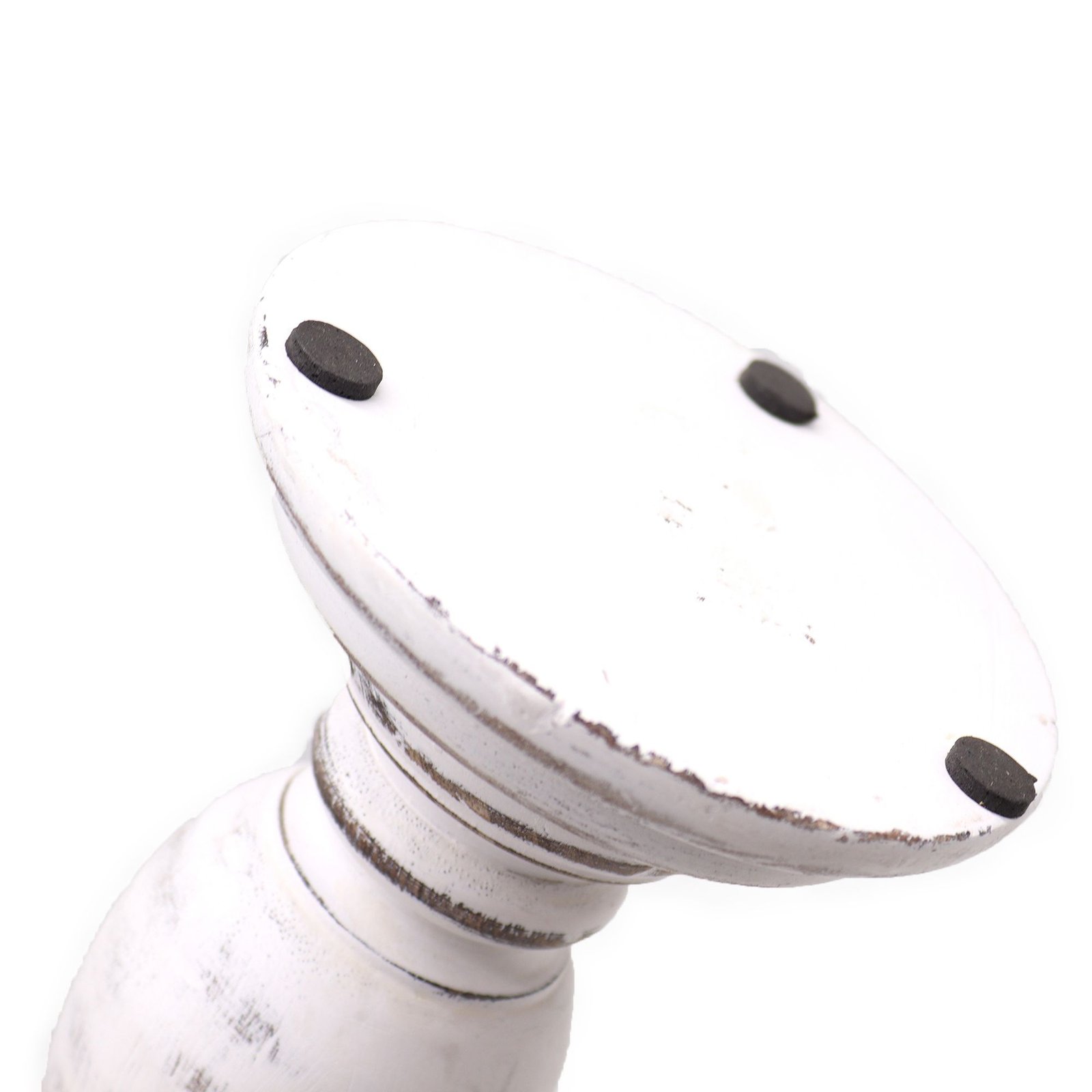 Kerzenständer Mangoholz weiß vintage – Klassischer Kerzenhalter 23×10 cm Small