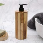 Natural Teakwood Soap Dispencer - Round – Matvana Natural Teakwood Soap Dispencer - Round