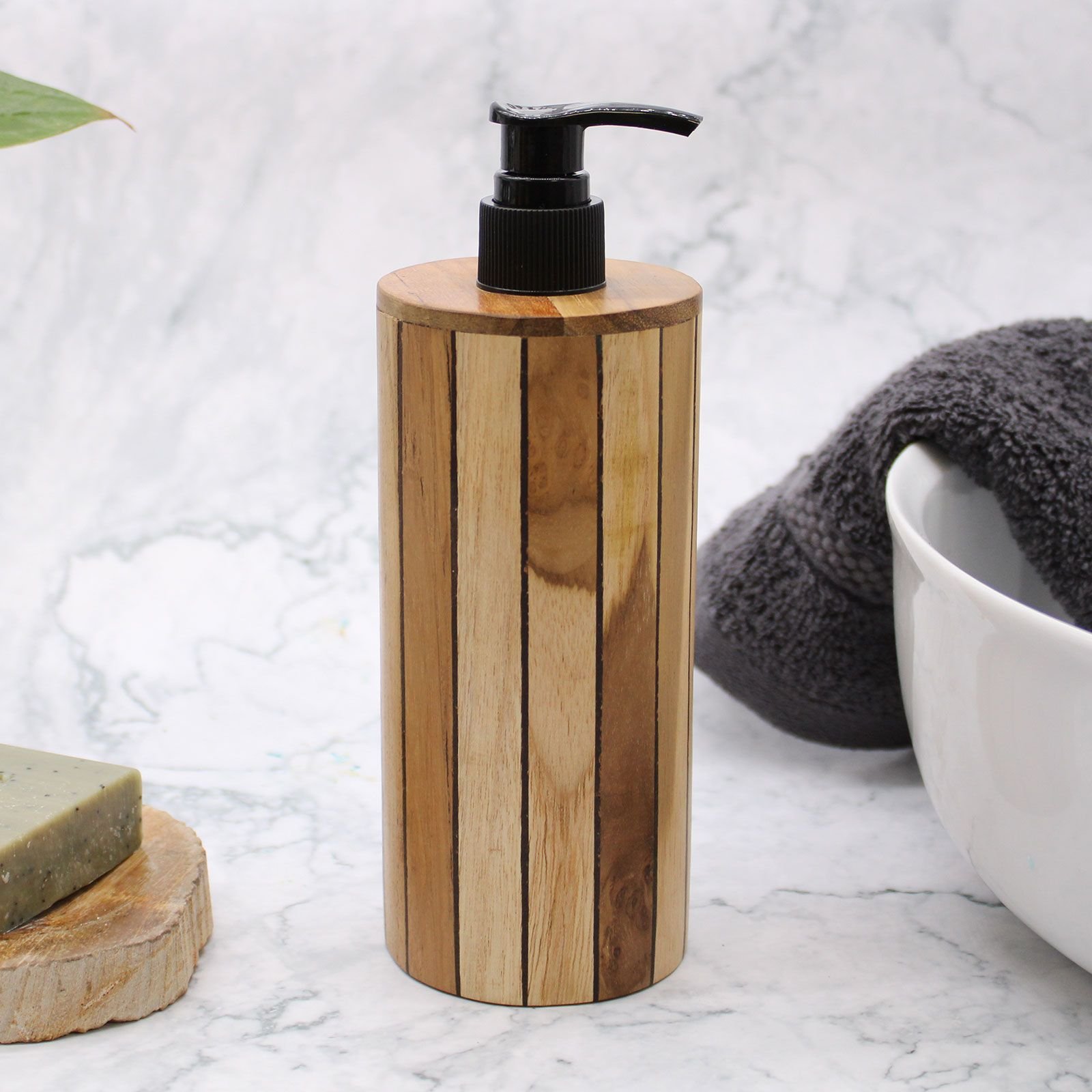 bG9jYWw6Ly9tZWRpYS8xTi9FQy82MFIzMEMxRzZSVjNFQzFOLzcxZWU5N2ZlLmpwZWc.jpg Natural Teakwood Soap Dispencer - Round