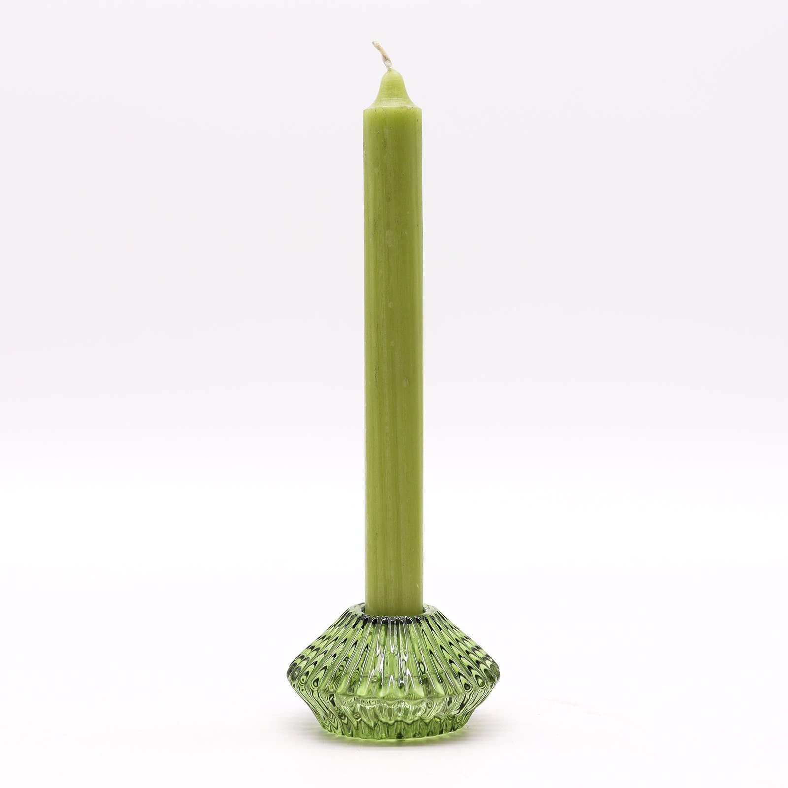 Kerzenhalter Set 2 Glas Grün – Flower Flip Teelichthalter & Dinner Kerzenhalter ca. 7x4 cm