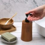 Natural Teakwood Soap Dispencer - Taper – Matvana Natural Teakwood Soap Dispencer - Taper