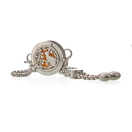 bG9jYWw6Ly9tZWRpYS8xUi8wRS82MFIzMEMxRzZNVkswRTFSL2NkNmExMDYwLmpwZWc.jpg Aromatherapy Jewellery Chain Bracelet - Cat & Flowers - 20mm