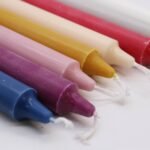 Stabkerzen Blau Set Naturwachs – 4er Set Dinner Kerzen 25 cm, lange Brenndauer