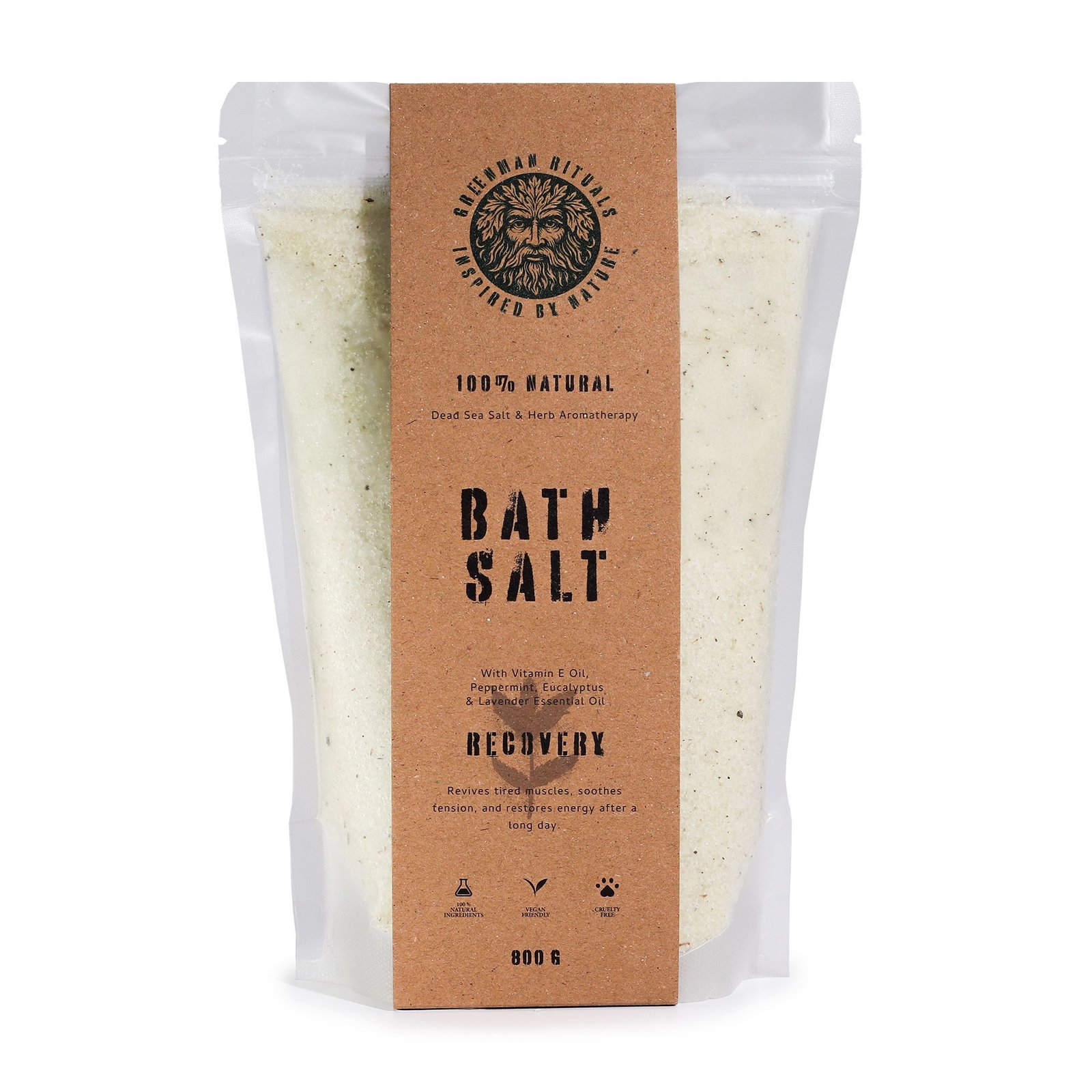 Greenman Rituals Menthol Aromatherapy Epsom Bath Salt – Recovery