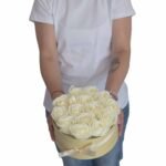 Soap Flower Gift Bouquet - 13 Cream Roses - Heart – Matvana Soap Flower Gift Bouquet - 13 Cream Roses - Heart