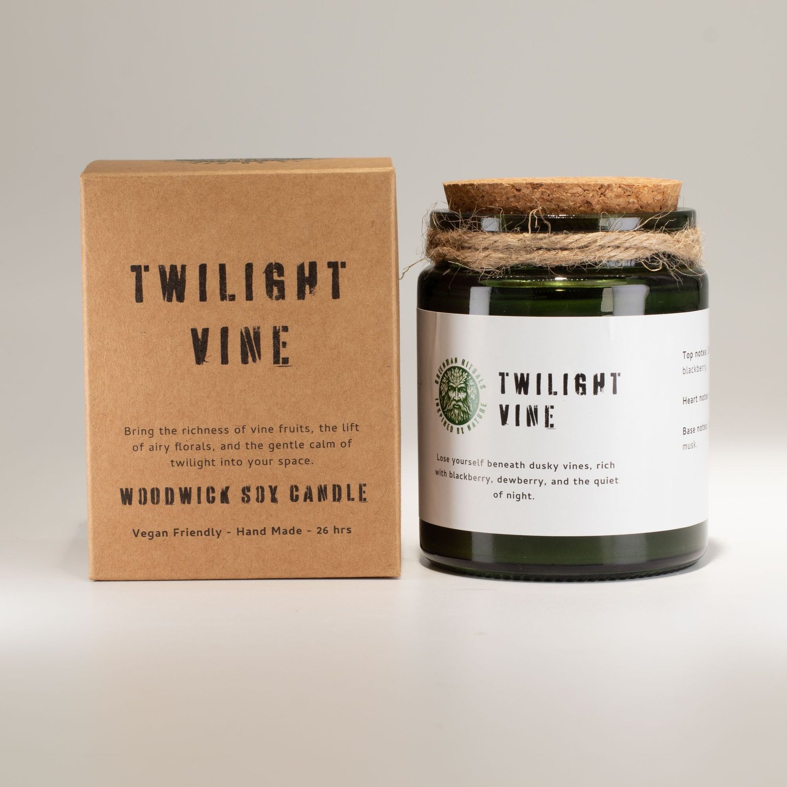 Woodwick Sojakerze Twilight Vine – Duftkerze im Glas mit Holzdocht, fruchtig-blumiger Duft & Knistereffekt – 9 x 7 cm