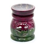 Small Coloured Soapstone Oil Burner 8cm - Om & Elephant – Matvana Small Coloured Soapstone Oil Burner 8cm - Om & Elephant