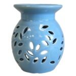 Floral Oil Burner - Blue – Matvana Floral Oil Burner - Blue