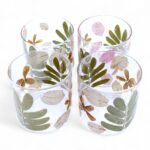Glas Kerzenhalter mit Blumen Primavera – Straight Candle Holder aus recyceltem Glas 8x8 cm