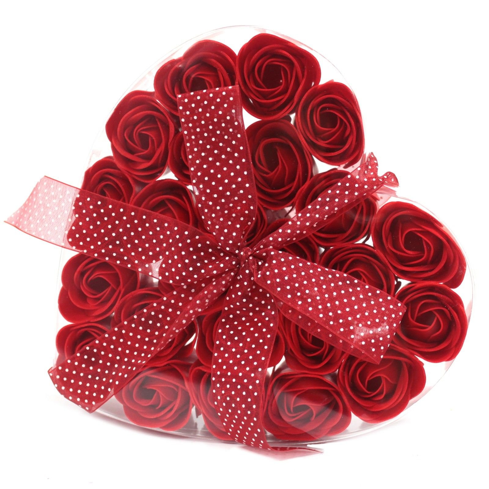 bG9jYWw6Ly9tZWRpYS9TRy9BRC82MFIzMEMxRzZHVjNBRFNHL2FhNmYzM2IyLmpwZWc.jpg Set of 24 Soap Flower Heart Box - Red Roses