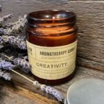 Aromatherapie Duftkerze Kreativität 200g – 40h Brenndauer Sojawachs Kerze mit Pfefferminze & Nelke Ø 9 cm – Matvana Aromatherapie Duftkerze Kreativität