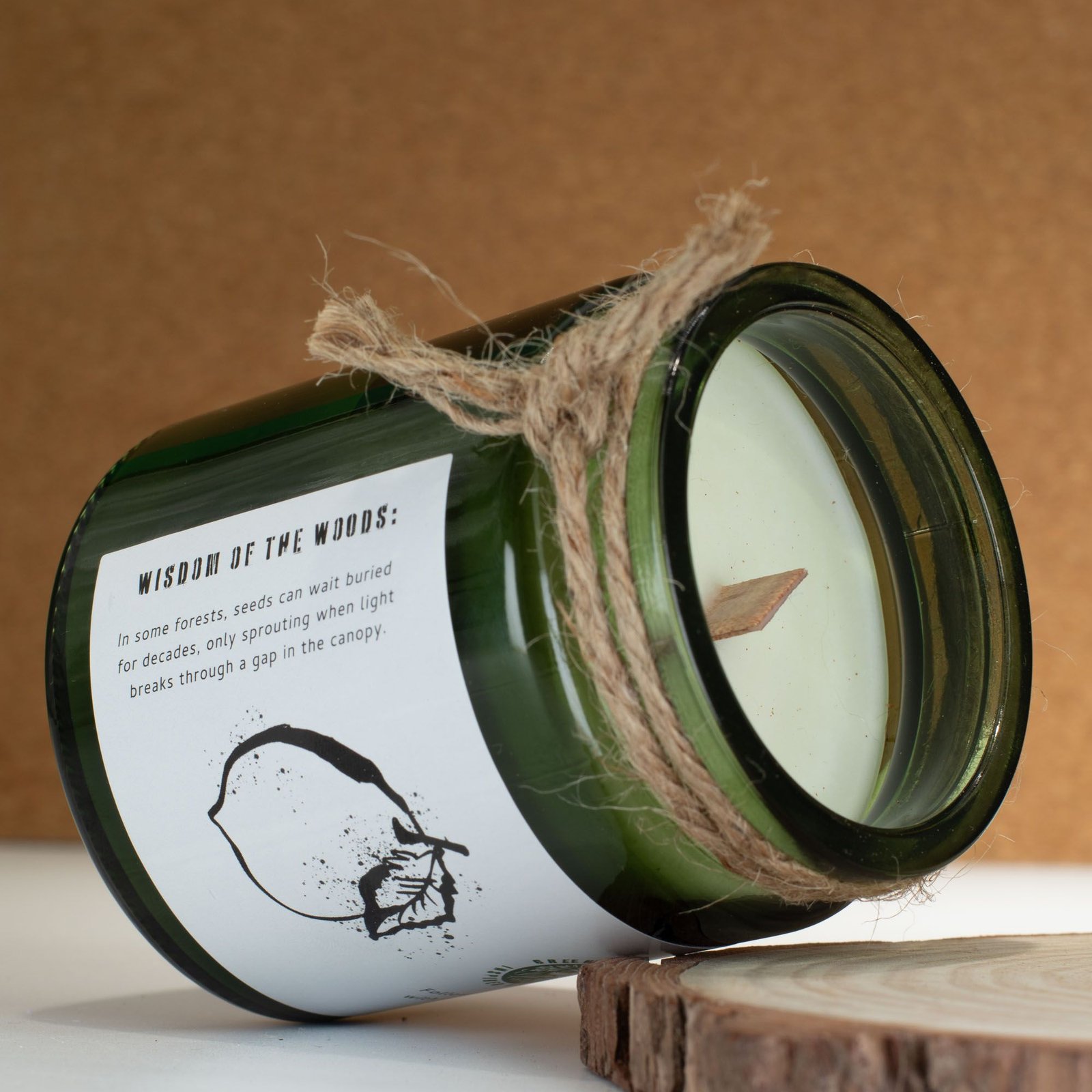 Woodwick Sojakerze Forest Resin – Duftkerze im Glas mit Holzdocht, Wald Duft & Knistereffekt – 9 x 7 cm
