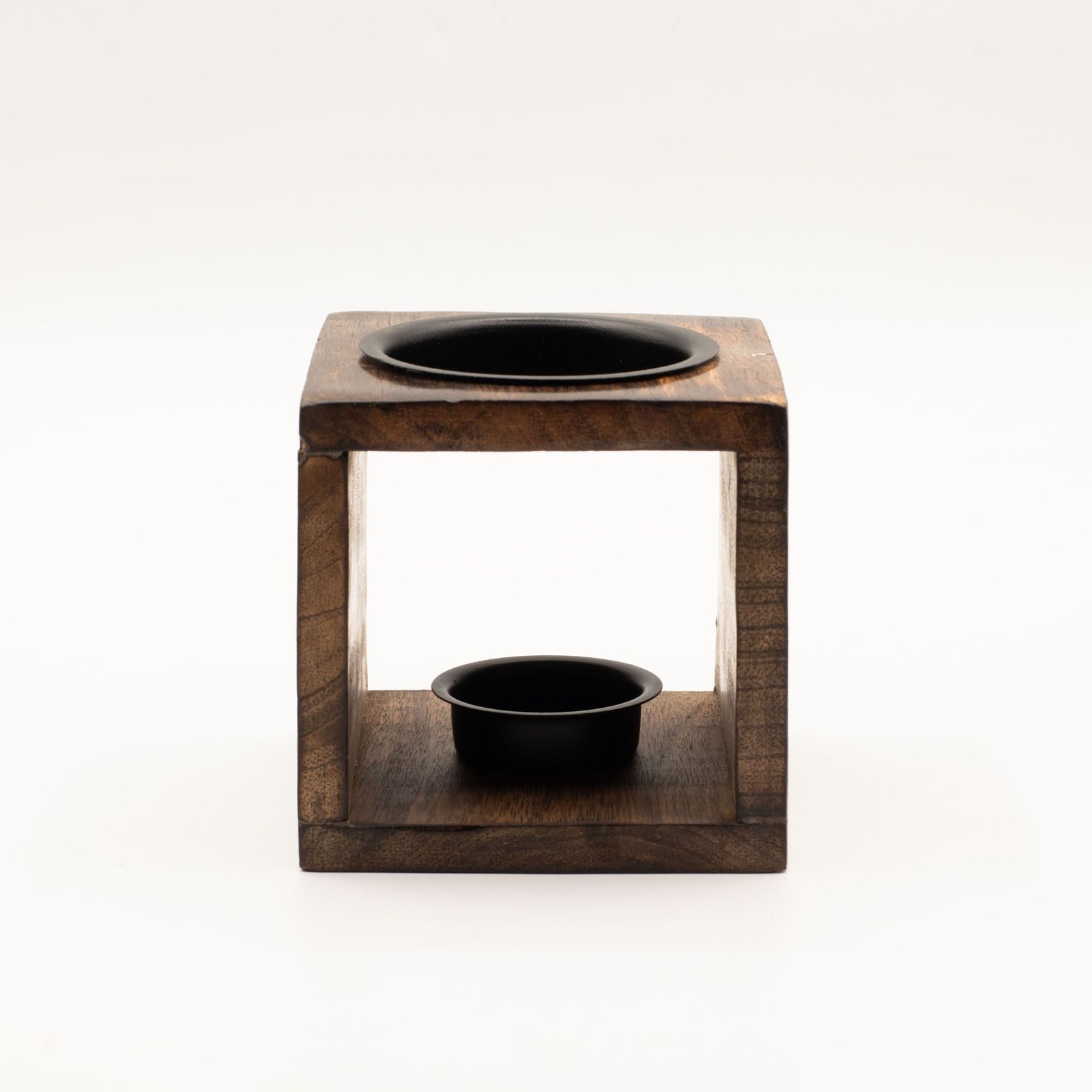 Square Mango Wood Oil Burner - Flower of Life