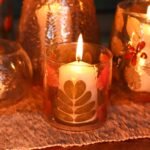 Glas Kerzenhalter mit Blumen Primavera – Straight Candle Holder aus recyceltem Glas 8x8 cm